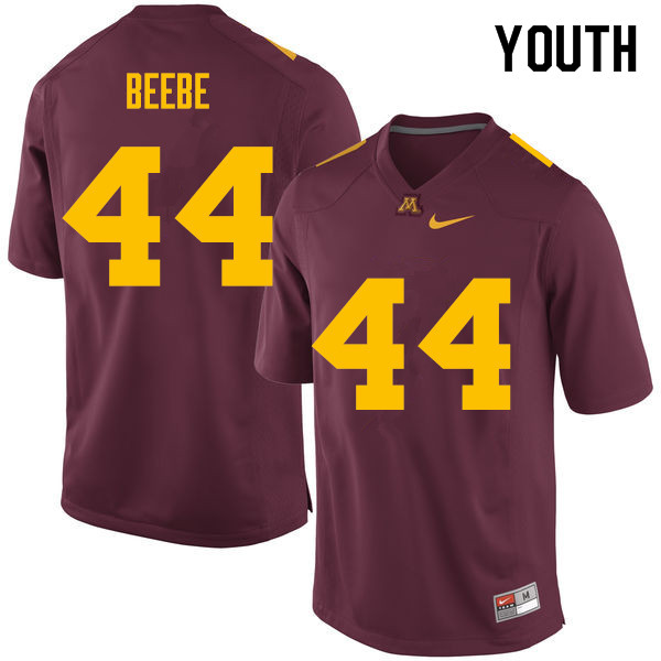 Youth #44 Colton Beebe Minnesota Golden Gophers College Football Jerseys Sale-Maroon